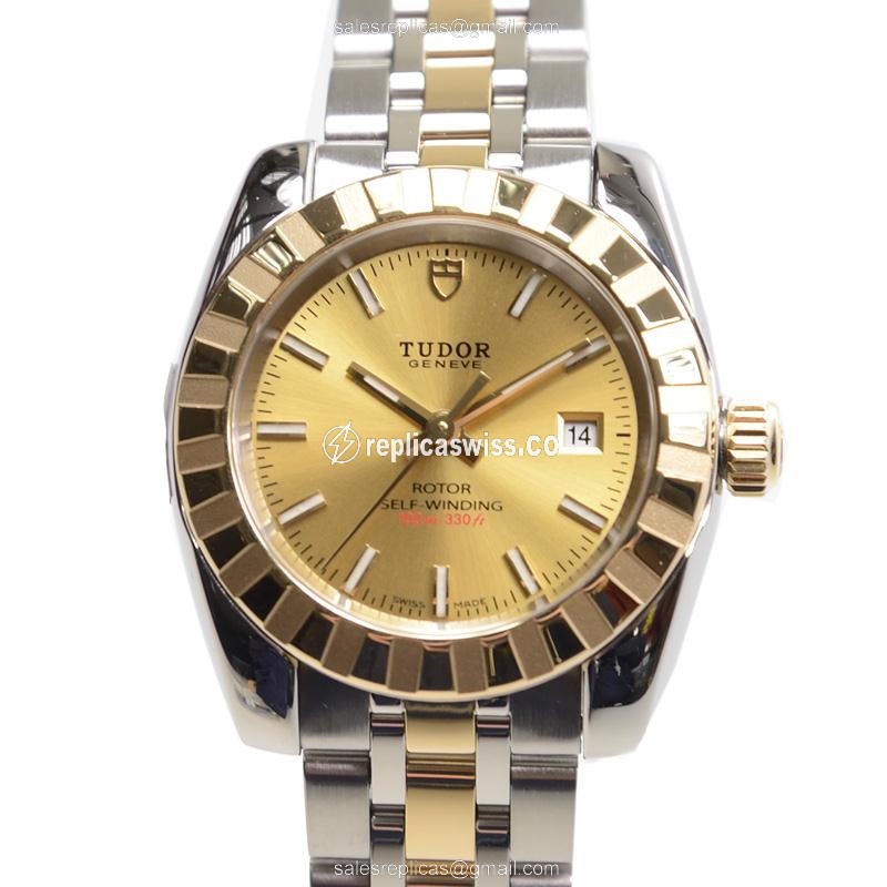 Tudor 22013-62543-CH Classic - Automatic - Gold/Steel Case - Gold/Steel Strap - Premium Replica CLASSIC Replica Watch - Front View